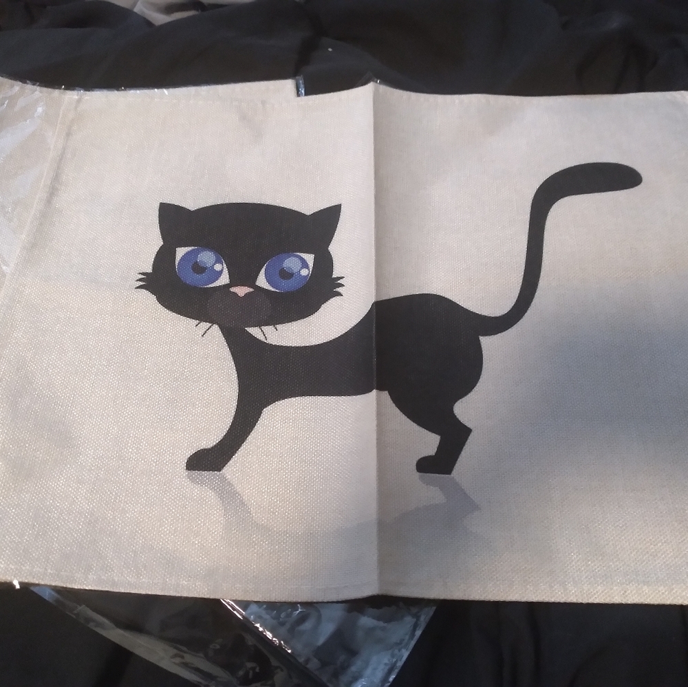 Set of 2 black cat placemats.